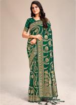Banarasi Silk Green Traditional Wear Weaving Saree
